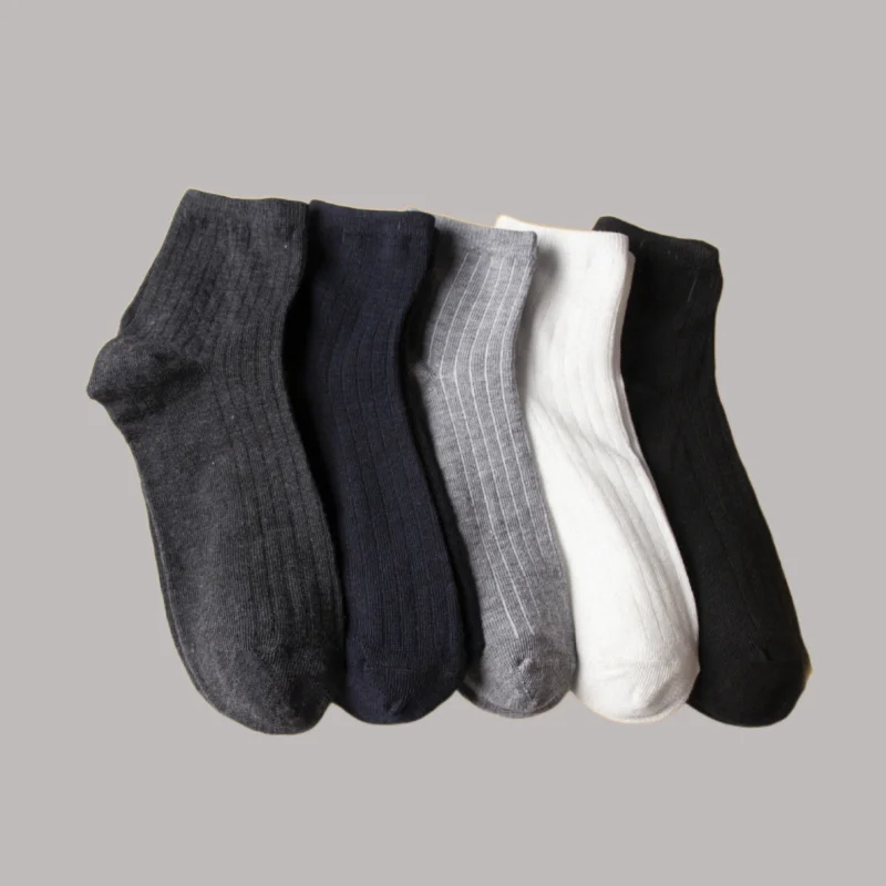 

5/10 Pairs New Solid Color Vertical Striped Men's Casual Socks Men's Business Mid-tube Socks Classic Casual Comfortable Socks