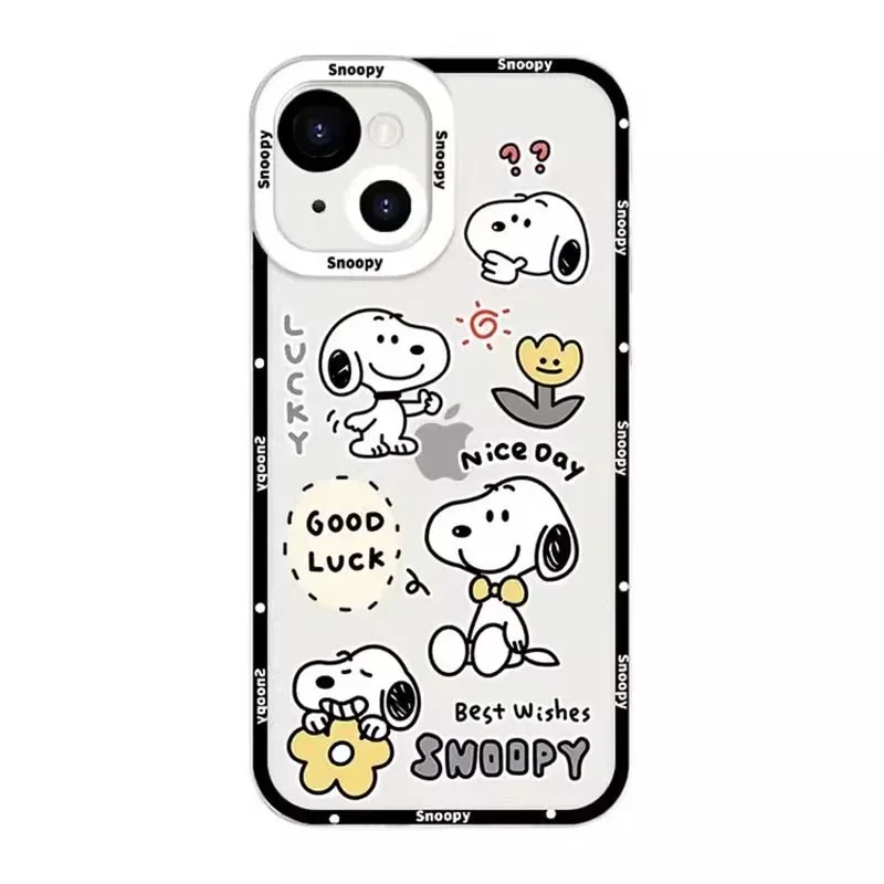 Fundas de teléfono para Samsung Galaxy A16 A56 A55 A15 A54 5G A35 A25 A36 A26 S25 S24 Ultra S23 FE S21 S22 Plus funda transparente Snoopy Y2K
