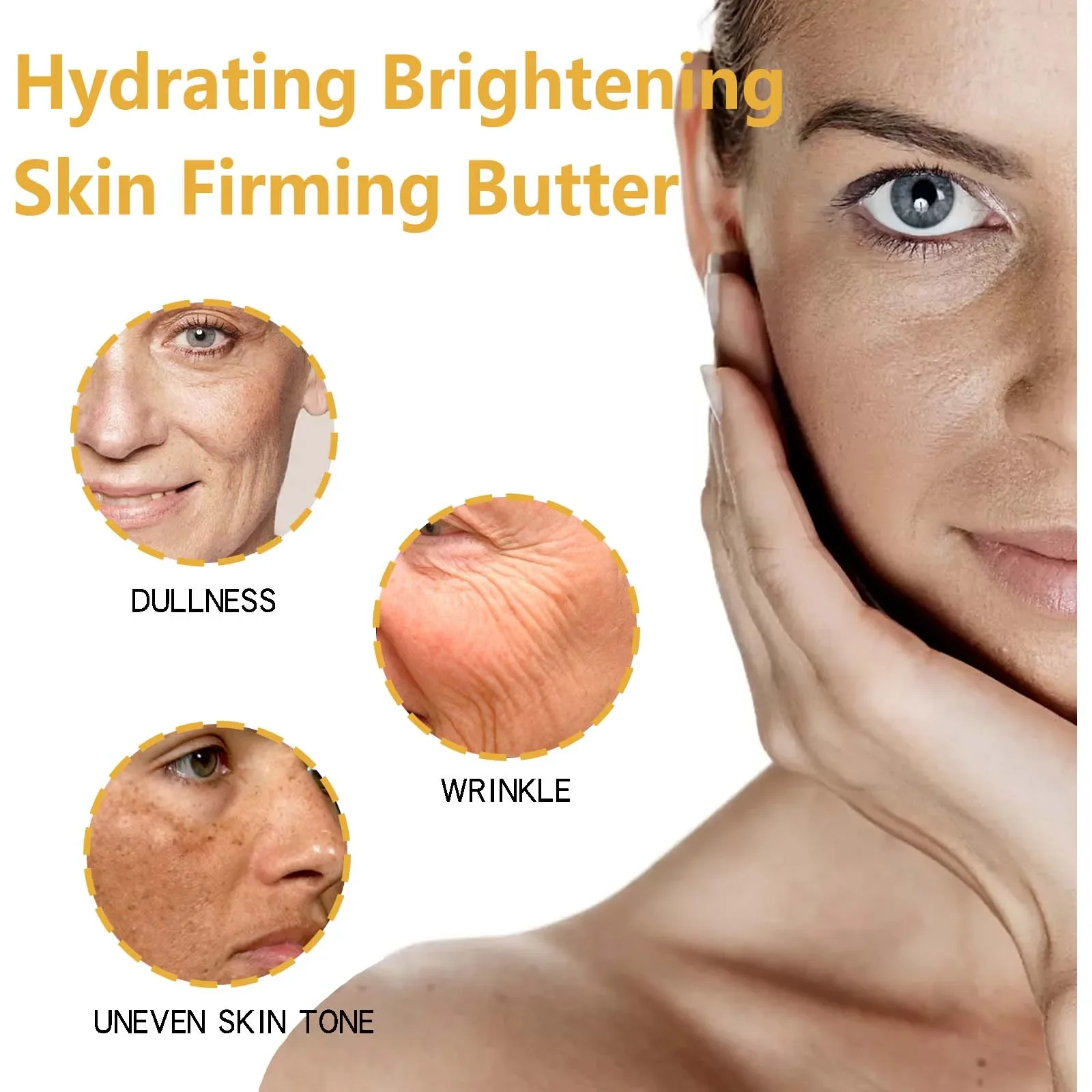 EELHOE Turmeric Face Cream for Brightening Skin Firm Reduce Fine L-Ines Anti A-Cne Nourish Facial Contour Vitamin C Face Cream