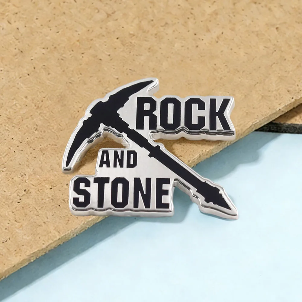 

Deep Rock Galactic Rocks And Stones Enamel Brooch Pickaxe Design Mining Co-op Game Lapel Pin Backpack Hat Accessories Gamer Gift