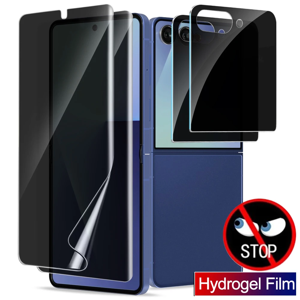 Flexible Privacy Screen Protectors for Samsung Galaxy Z Flip 7 Anti Spy Hydrogel Film Anti-peeping Front Back Covers for Z Flip7
