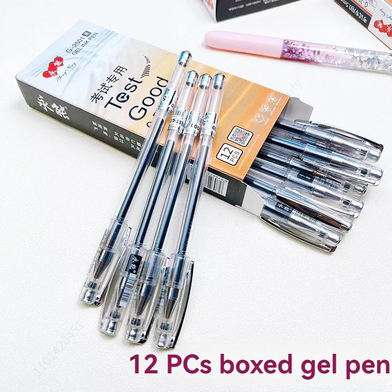 12 unids/lote bolígrafo de Gel 0,5mm bolígrafos de tinta de Color marcador escritura papelería estilo de moda escuela suministros de oficina regalo