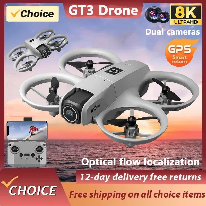 Popular GT3-mini Aerial Photography Drone HD Obstacle Avoidance Traverser Dual Camera Light Mini Aircraft Toy