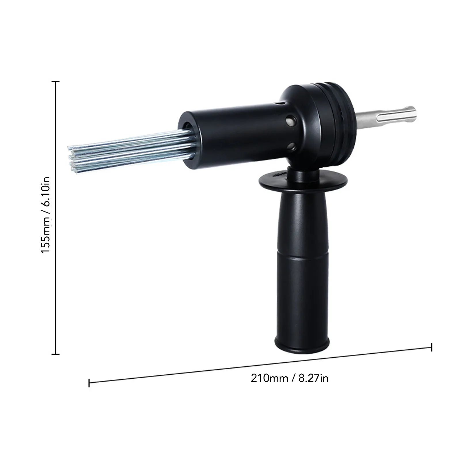 2 Pit 2 Slot Hammer Needle Scaler Adapter Electric Attachment Round Shank Hammer Needle Scaler Adapter for Rusting Removal