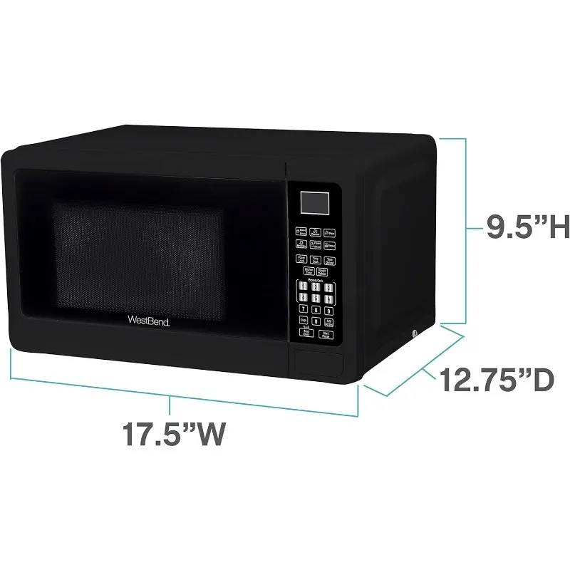 Microwave oven 700W compact with 6 pre-cooking settings, fast defrost, electronic control panel and glass turntable