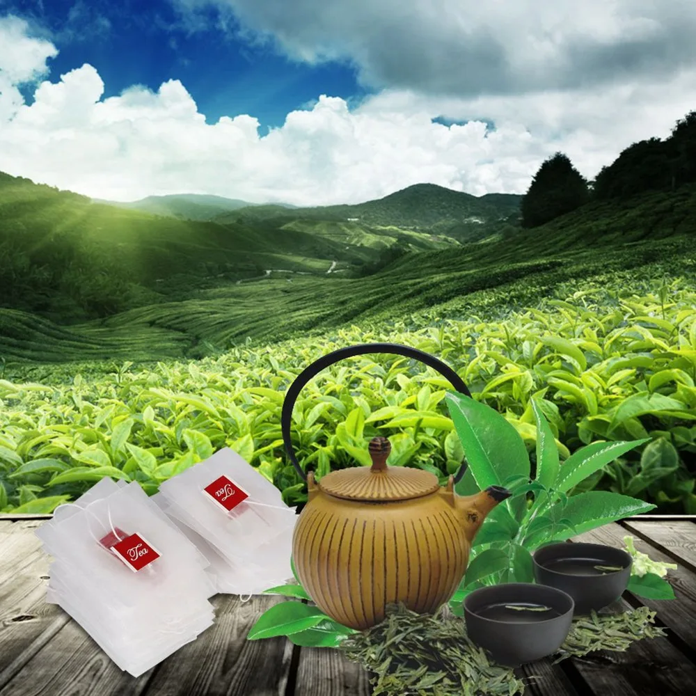 100Pcs Set Nylon Tea Infuser Bags Empty Design Unsealed Filter Strainer Bags With String Single Use Herb Infuser Household Use