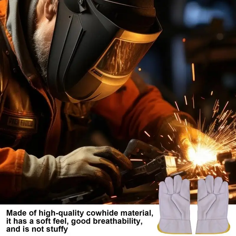 

Work Gloves Heat Resistant Hand Protection Mitts Anti-Scald Yard Gloves Grill BBQ Mitts For Welders Fireplace BBQ Gardening