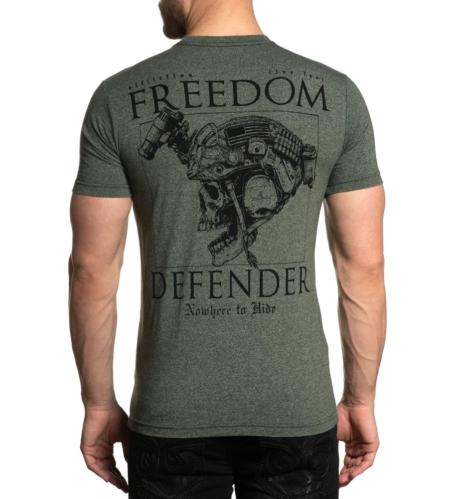 Freedom Defender Tactical Skull Military Grunt T-Shirt 100% Cotton O-Neck Summer Short Sleeve Casual Mens T-shirt Size S-3XL