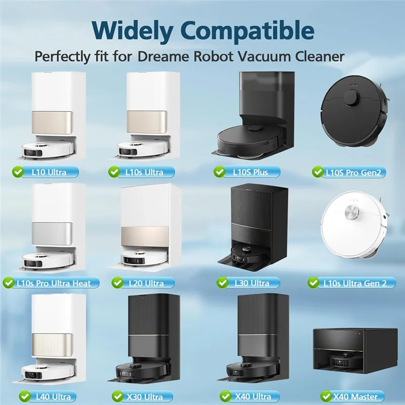 Dreame L40 Ultra、L10S Ultra、L10S Ultra Gen2、X40 Ultra、L10s Pro Ultra Heat、L20 Ultra ロボット掃除機用交換用モップパッド