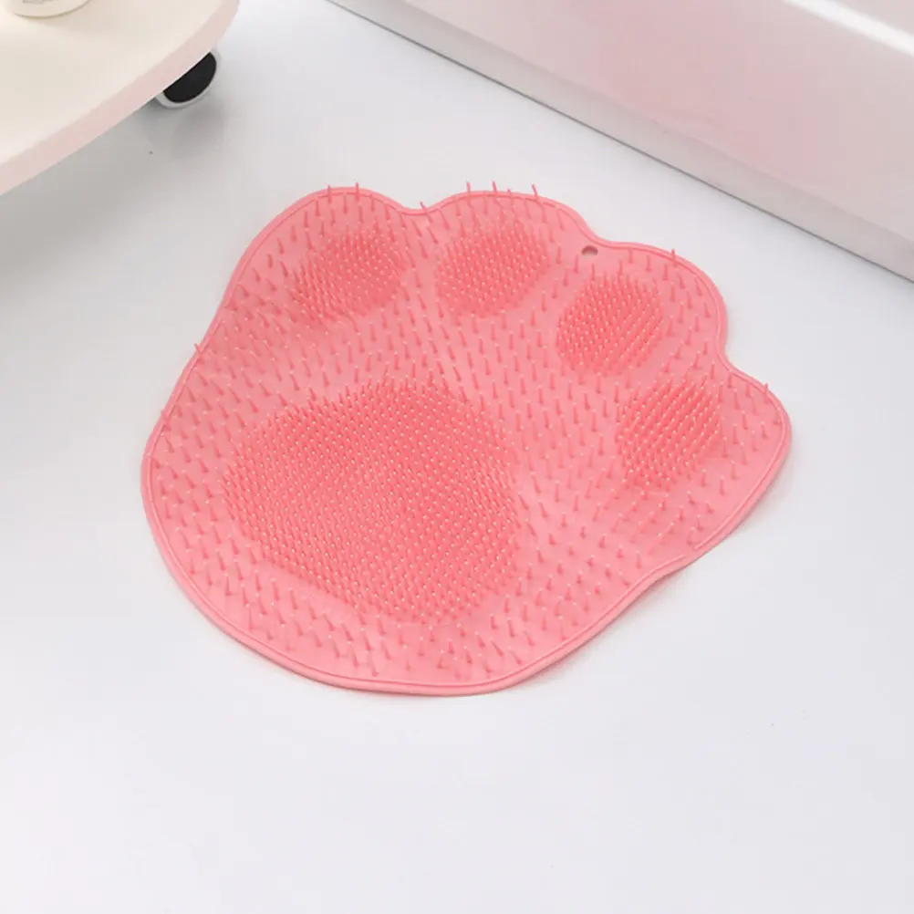 Foot Scrubber Mat Shower Back Scrubber Hands Free Wall Mounted Suction Cup Nonskid Massage Mat for Foot Pain Relief Exfoliation