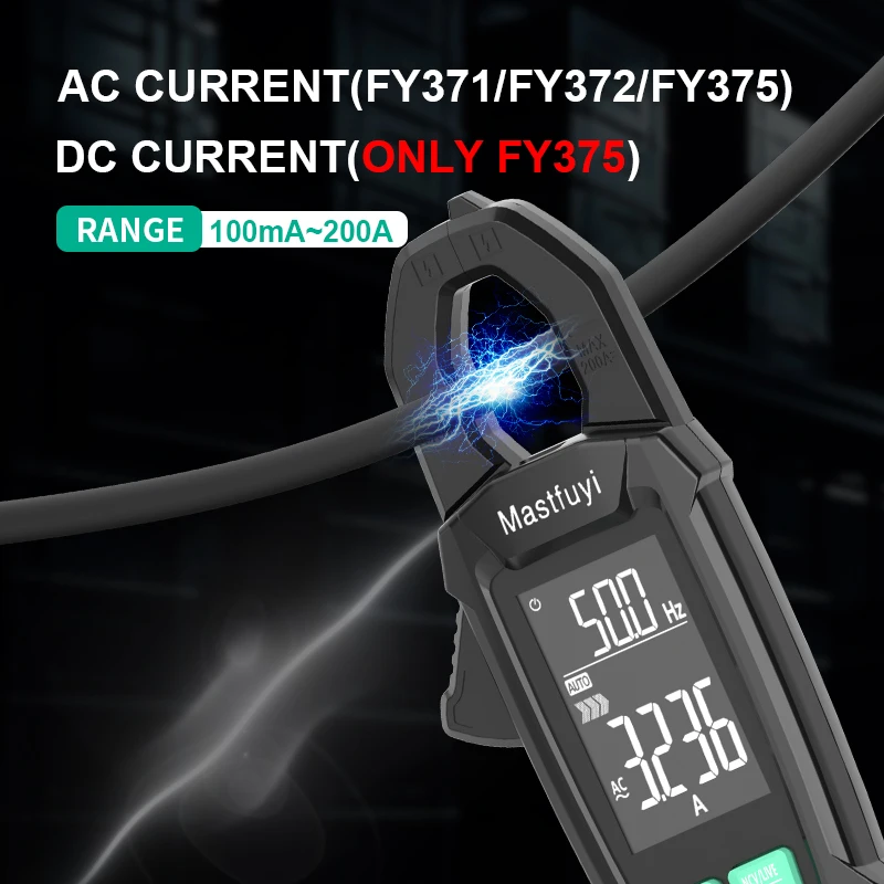 MASTFUYI pinza amperometrica digitale DC/AC corrente 9999 conteggi multimetro amperometro Tester di tensione auto Amp Hz capacità NCV Ohm Test