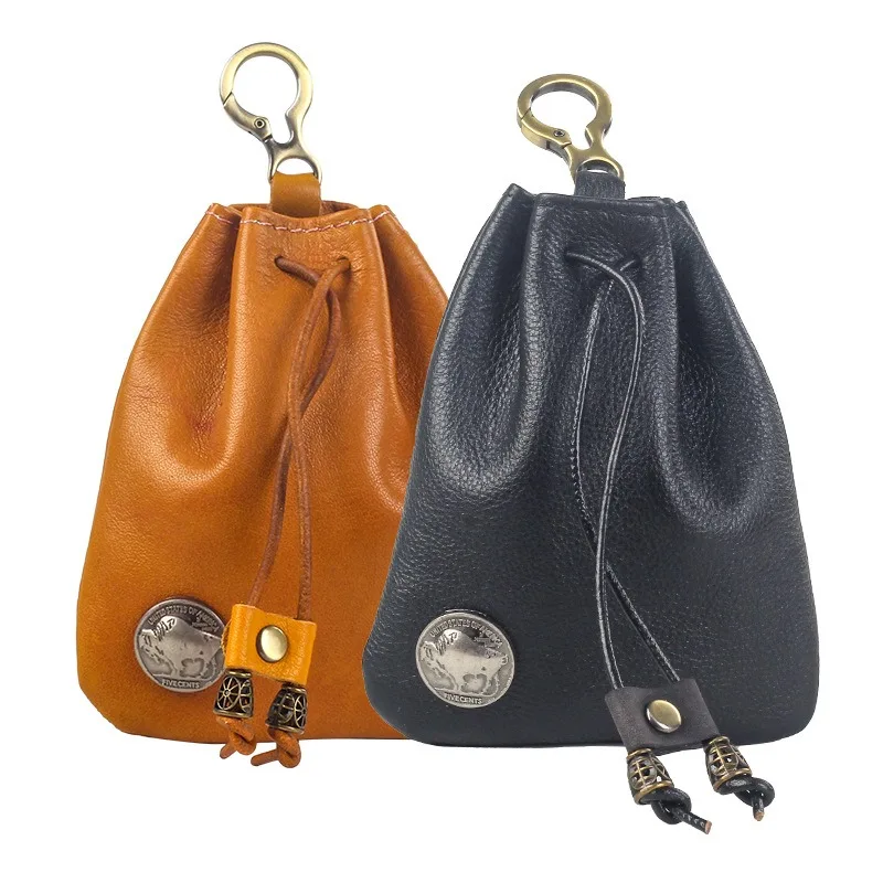 Cowhide Leather Tobacco Pouch Bag Case Oxhide Tobacco Case Bag Pouch Portable Vintage Coin Purse Tobacco Storage Bag Case Gift