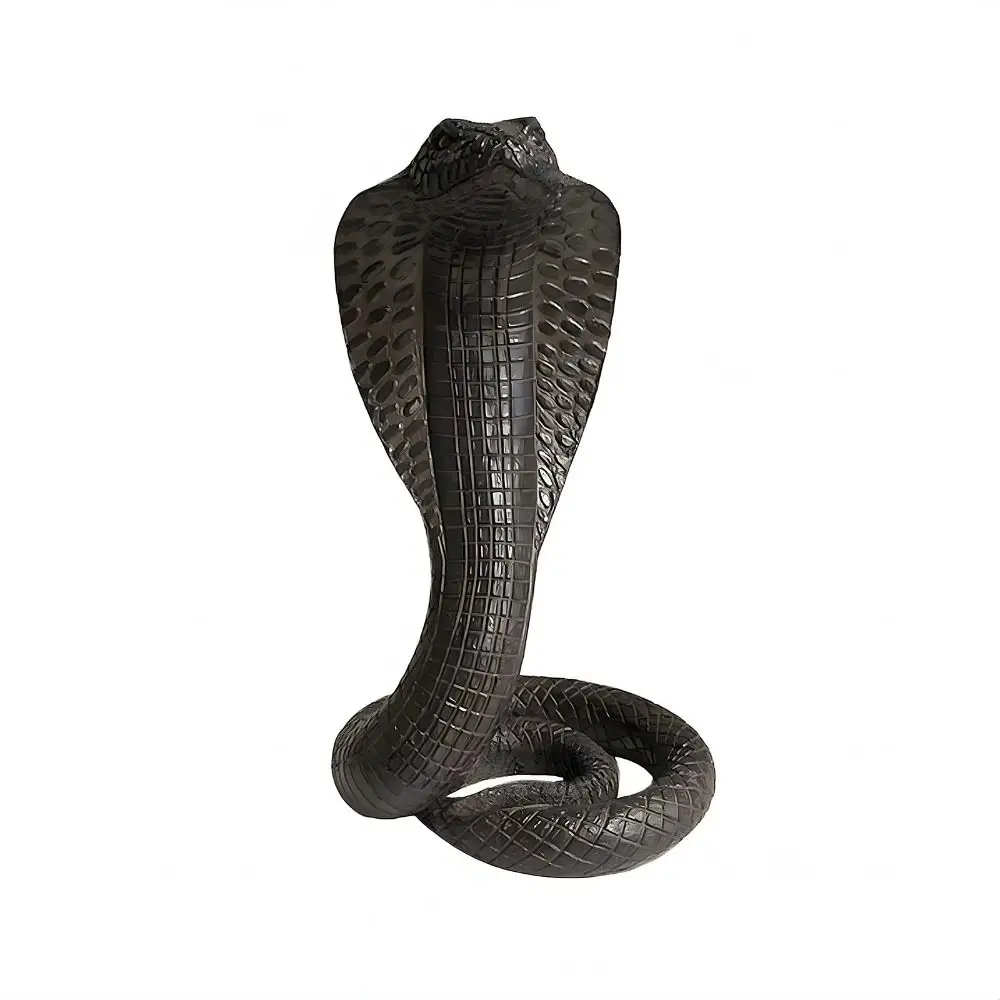 Exquisito modelo de Cobra 3D realista, adorno de serpiente de juguete, figura de Cobra simulada, escamas, modelo de simulación de Animal de resina, Navidad