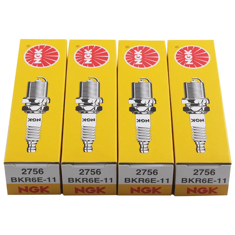 4/6Pcs BKR6E11 NGK Spark Plug 2756 for HYUNDAI ACCENT KIA MAZDA CHEVROLET CRUZE SUZUKI SWIFT TOYOTA COROLLA YARIS NISSAN SUNNY