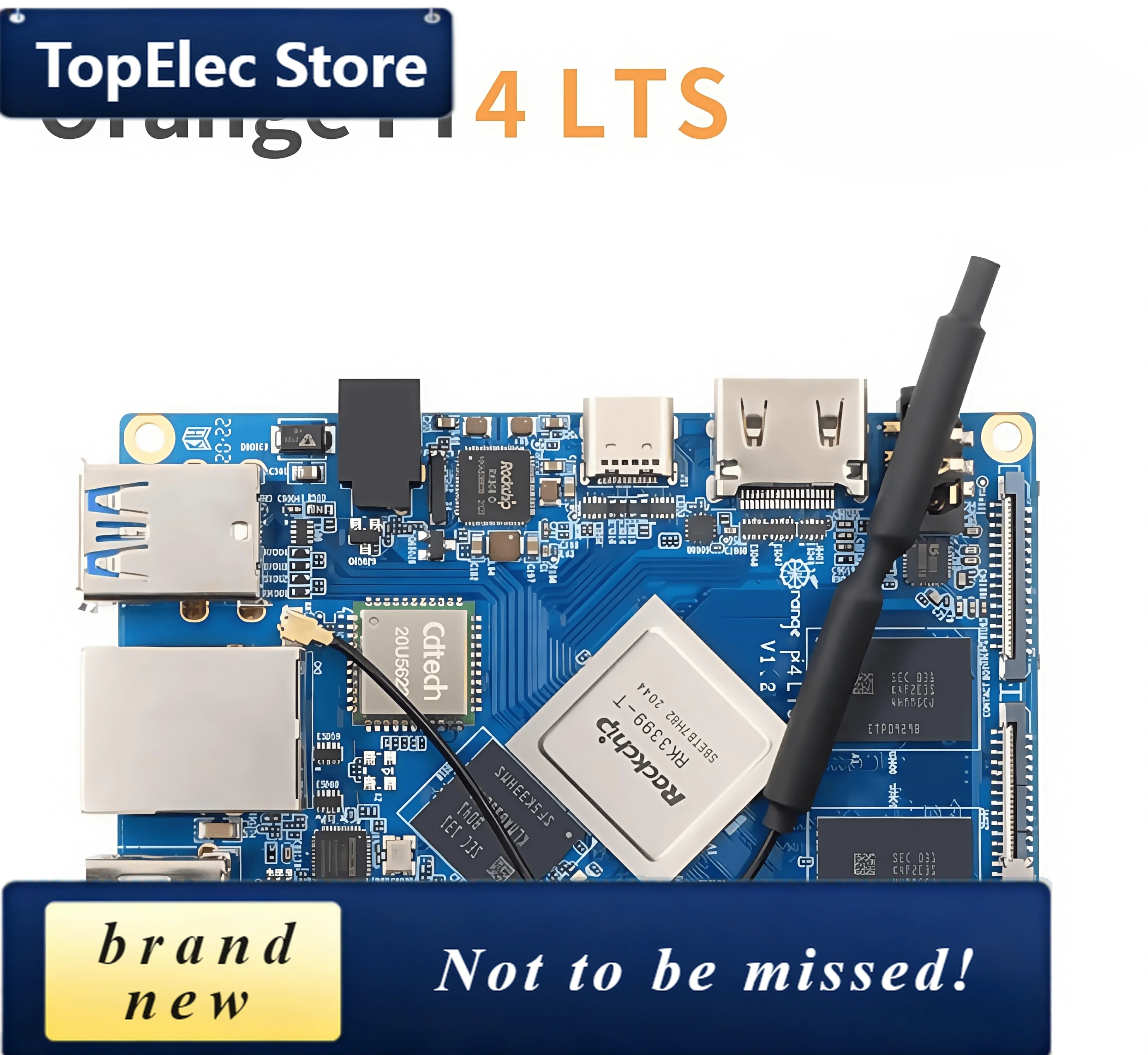 TopElec Orange Pi 4 LTS Rockchip RK3399 development board Android Linux motherboard 4G memory