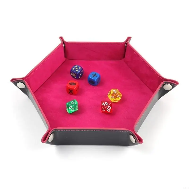   Dices Holder Storage Box Portable Folding Dices Tray Dices Rolling Tray Dices Coin Purse Holder for Bar Dices Game