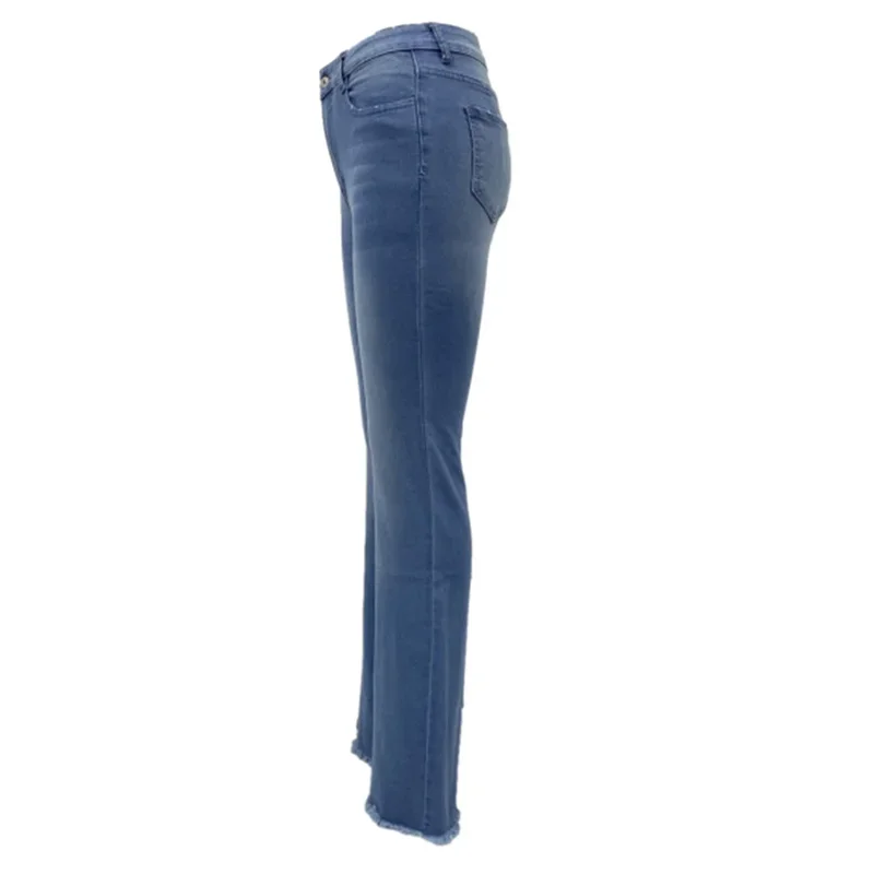 Vrouwen Slim Fit Heup Lift Licht Wijd Uitlopende Jeans Mode Kwast Broekspijkerbroek Hoge Taille Denim Broek Dames Casual Forensbroek