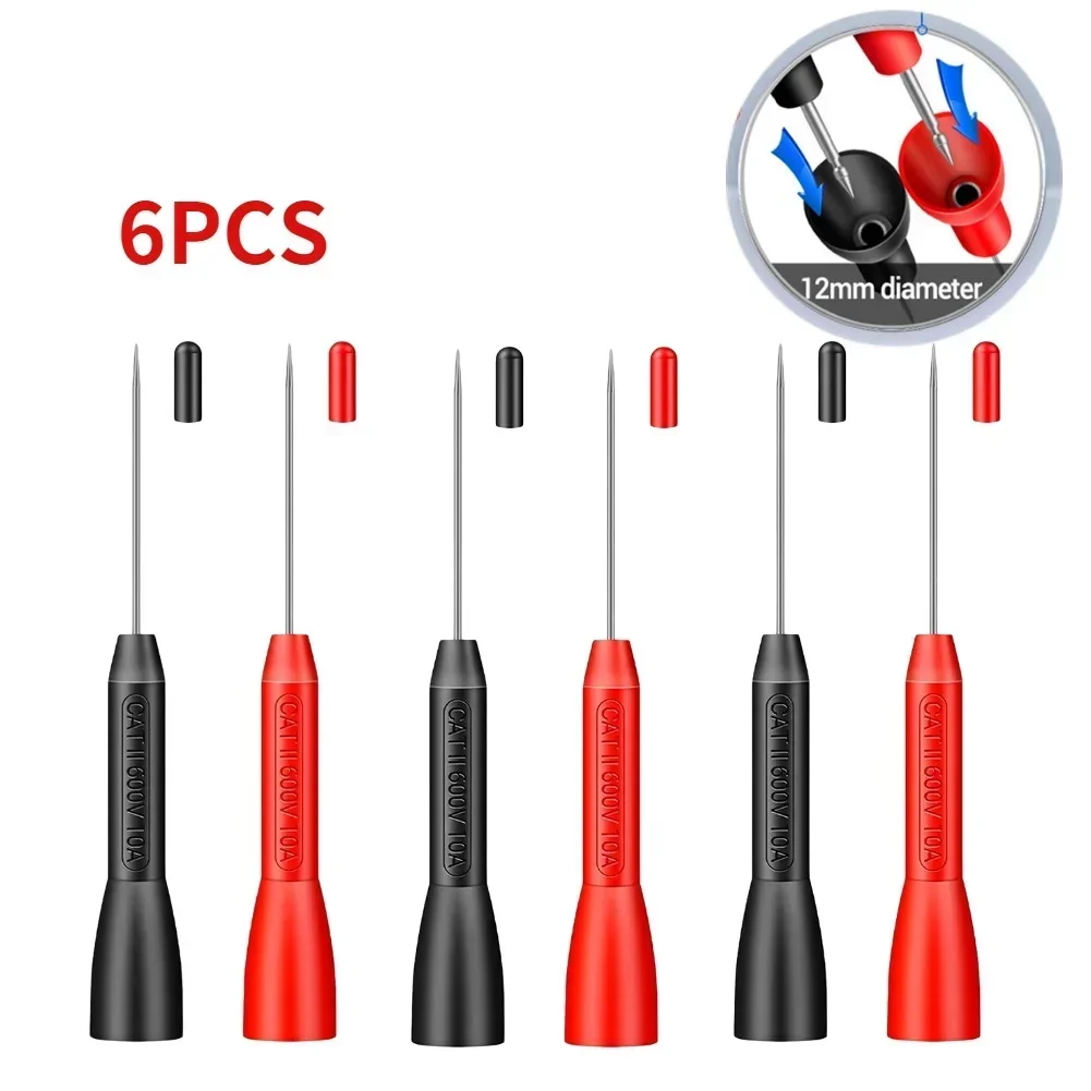 Multimeter Test Leads Insulation Piercing Needle Nondestructive Multimeter Test Probes 10A 600V Measuring Tool