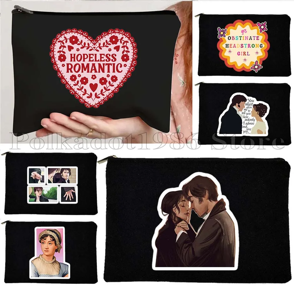 

Pride and Prejudice Obstinate Headstrong Girl Jane Austen Books Gifts Elizabeth Bennett Cosmetic Makeup Bag Pencil Case Pouch