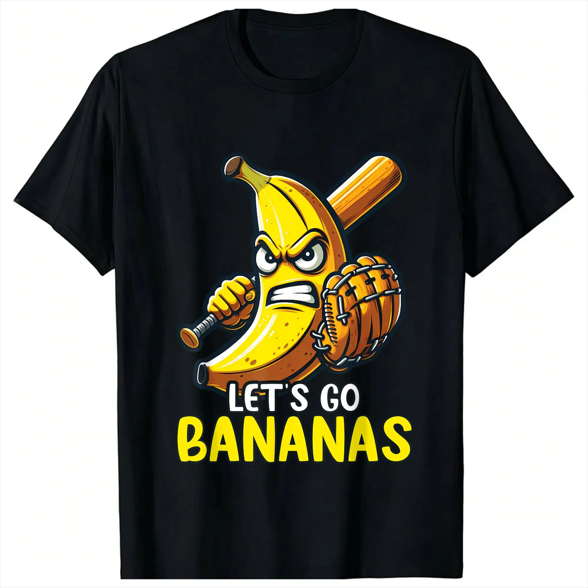 Let’s Go Bananas Men T Shirts  Novelty Tee Shirt Short Sleeve Round Neck T-Shirts Cotton Party Clothes