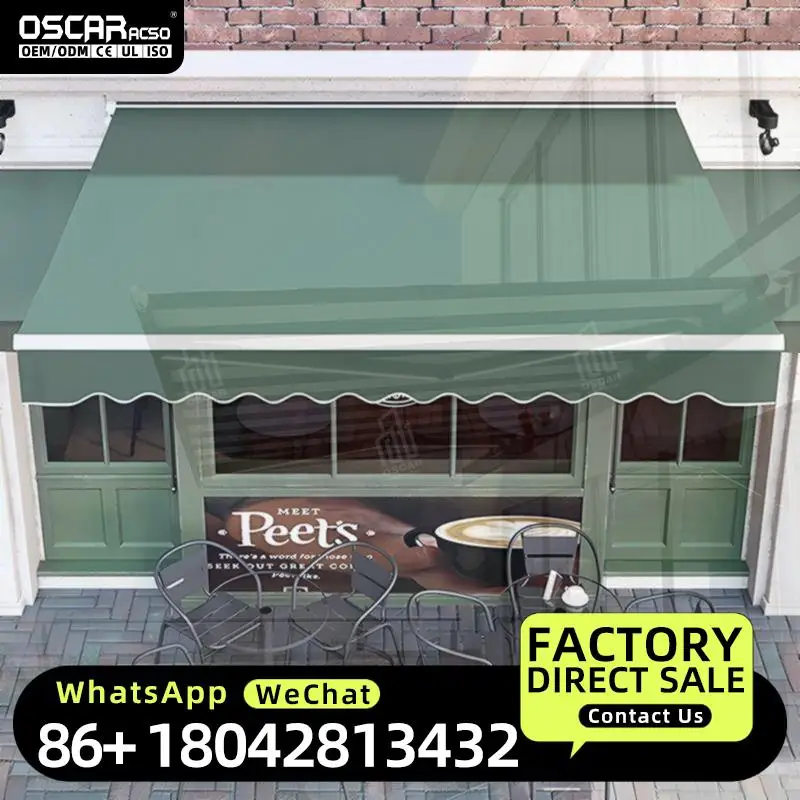 Wholesale Outdoor Foldable Retractable Aluminum Alloy Acrylic Sunshades Rainproof Awnings with 5m Max Projection for Garden Pati