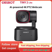 OBSBOT Tiny 2 Lite 4K PTZ Webcam with Al Tracking & Auto Framing Dynamic HDR AutoLight Correction 60 FPS