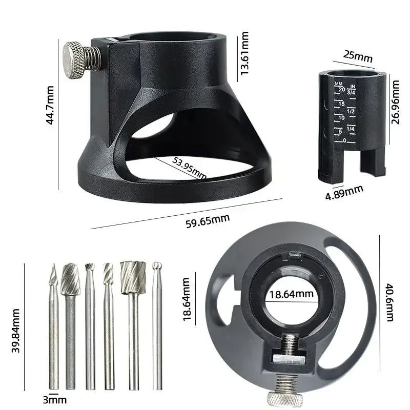 Guide Attachment Twist Drill Bit Rotary Router Milling Cutter Wood Carving Tool Kit Dedicated Locator Woodwork Tool For Dremel