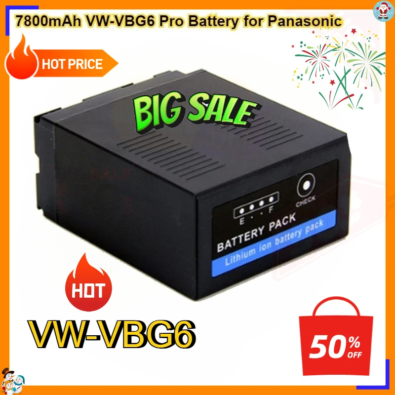 SWZY New 7800mAh VW-VBG6 VW-VBG6GK VWVBG6 Battery for Panasonic AG-AC7 AG-AF100 AG-AF105 AG-AC130 AG-AC160 AG-HMR10 AG-HSC1U