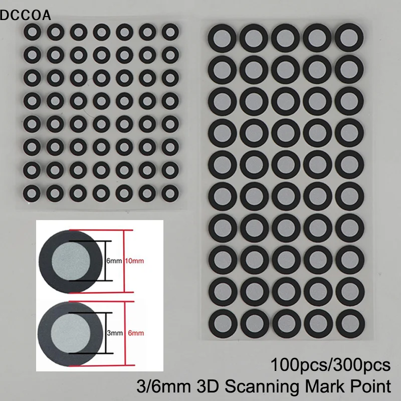 100/300pcs 3x6mm 6x10mm 3D Scanning Mark Point For Creality CR-Scan Raptor/ Otter/ Ferret Pro 3D Scanner Tracking Dot