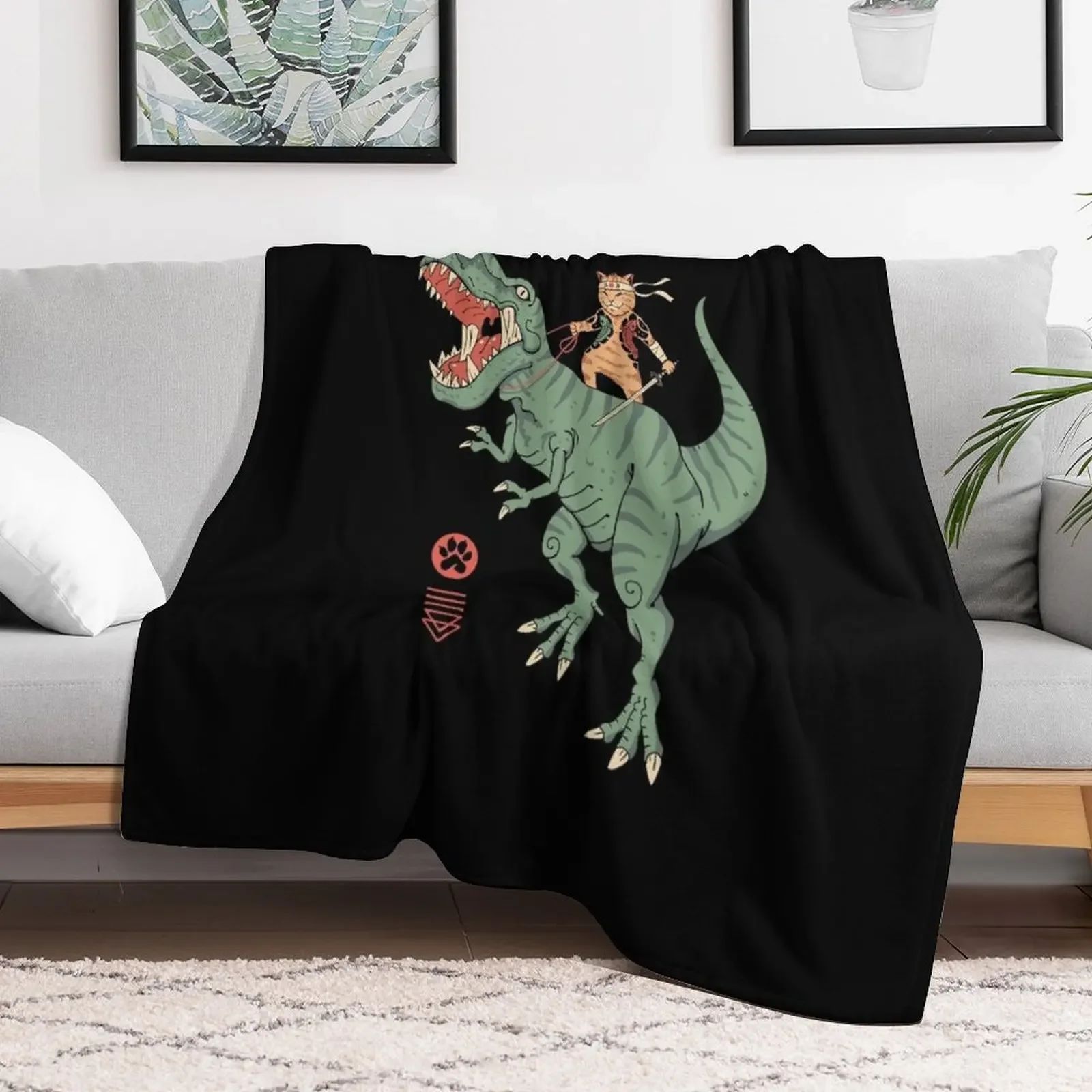 T-Rex Catana Throw Blanket For Sofa Thin Decoratives heavy to sleep Decorative Sofa Blankets