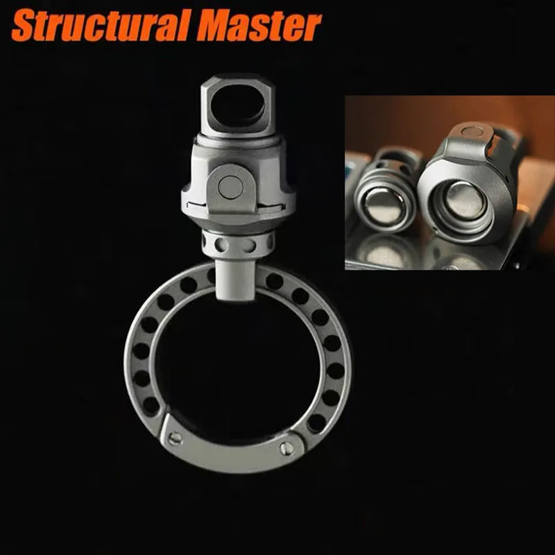 Master TC4 Titanium Alloy Magnet Quick Release Buckle Car Key Chain Ultra-light EDC Universal Connecting Buckle 360° Rotatable