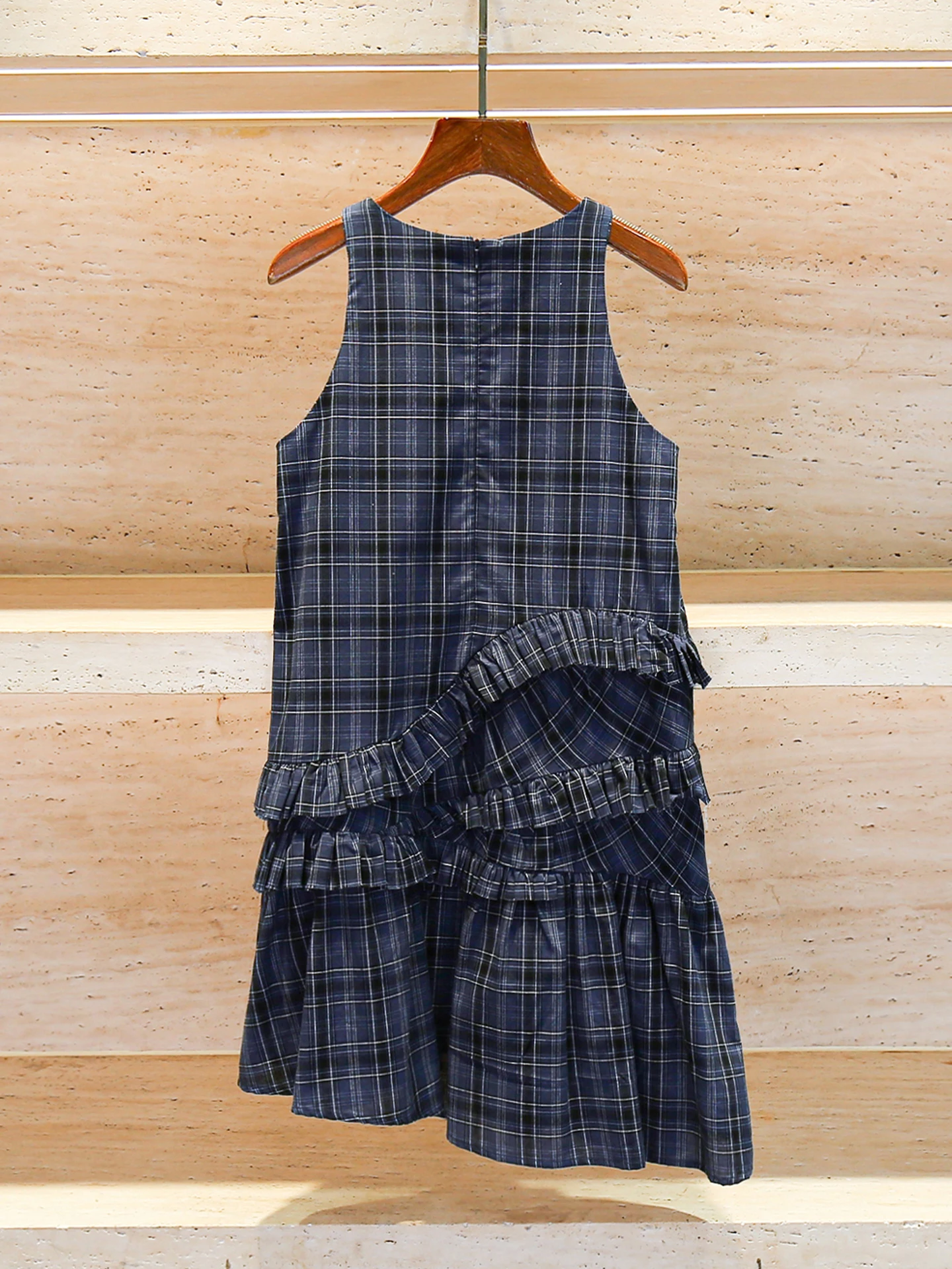 

High Waist Plaid Vest Dr Irregular Hem College Sle Summer Faion Women's Clothing South Oil Premium Collection