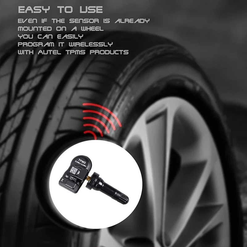 4 Stück Programmierbarer MX-Sensor TPMS Reifendrucküberwachungssensor 315MHZ 433MHZ Universal 2-in-1 Reparaturwerkzeug für Autel Schwarz – Detail 3