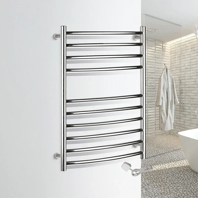 

Electric Towel Rack 304 Stainless Steel 45°C Constant Temperature 5min Heated Towel Rail Towel Warmer 520*750*125mm 110V/220V