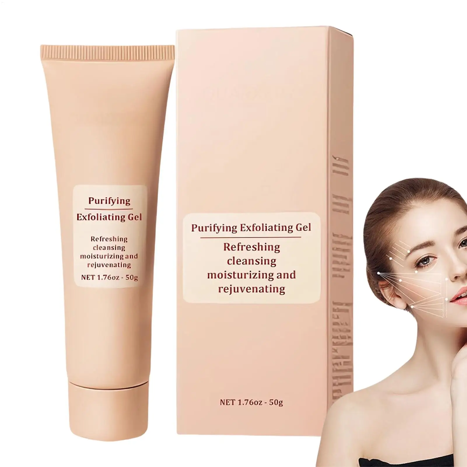 

1PC 50g Face Exfoliating Gel Deep Cleaning Pores Gentle Exfoliate Oil Control Smooth Soften Face Facial Scrub Skin Moisturizing