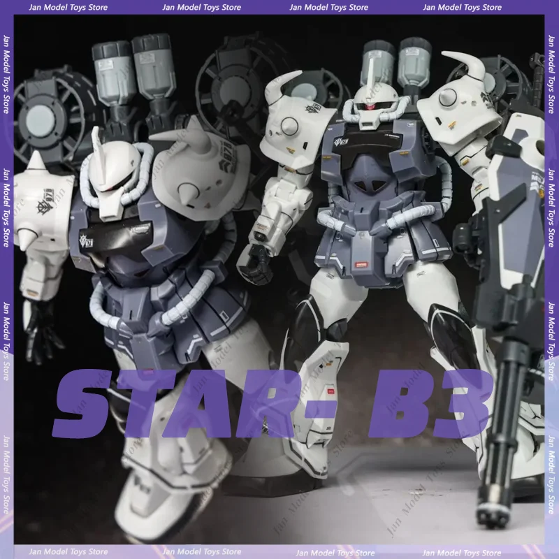 스타 HG 1/144 MS-07B-3 구프 타이거 조립 모델 키트, 플라이 백 포함, 화이트 색상 B3 액션 피규어 플라스틱 모델 키트, 맞춤형, 신제품