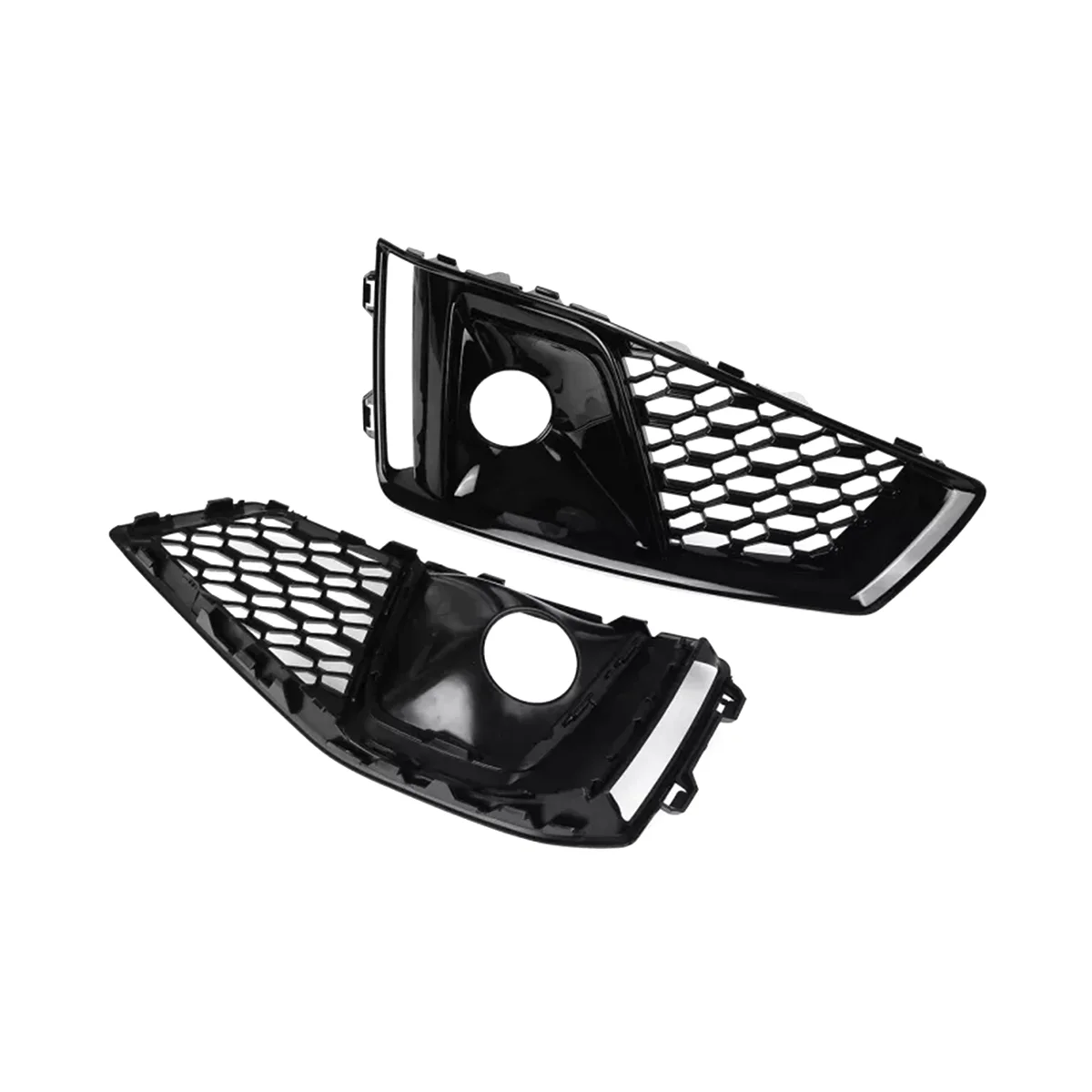 1 Pair Car Front Bumper Fog Light Lamp Grill Grille Honeycomb for Audi A4 B9 S-LINES S4 2019 2020 8WD807681J