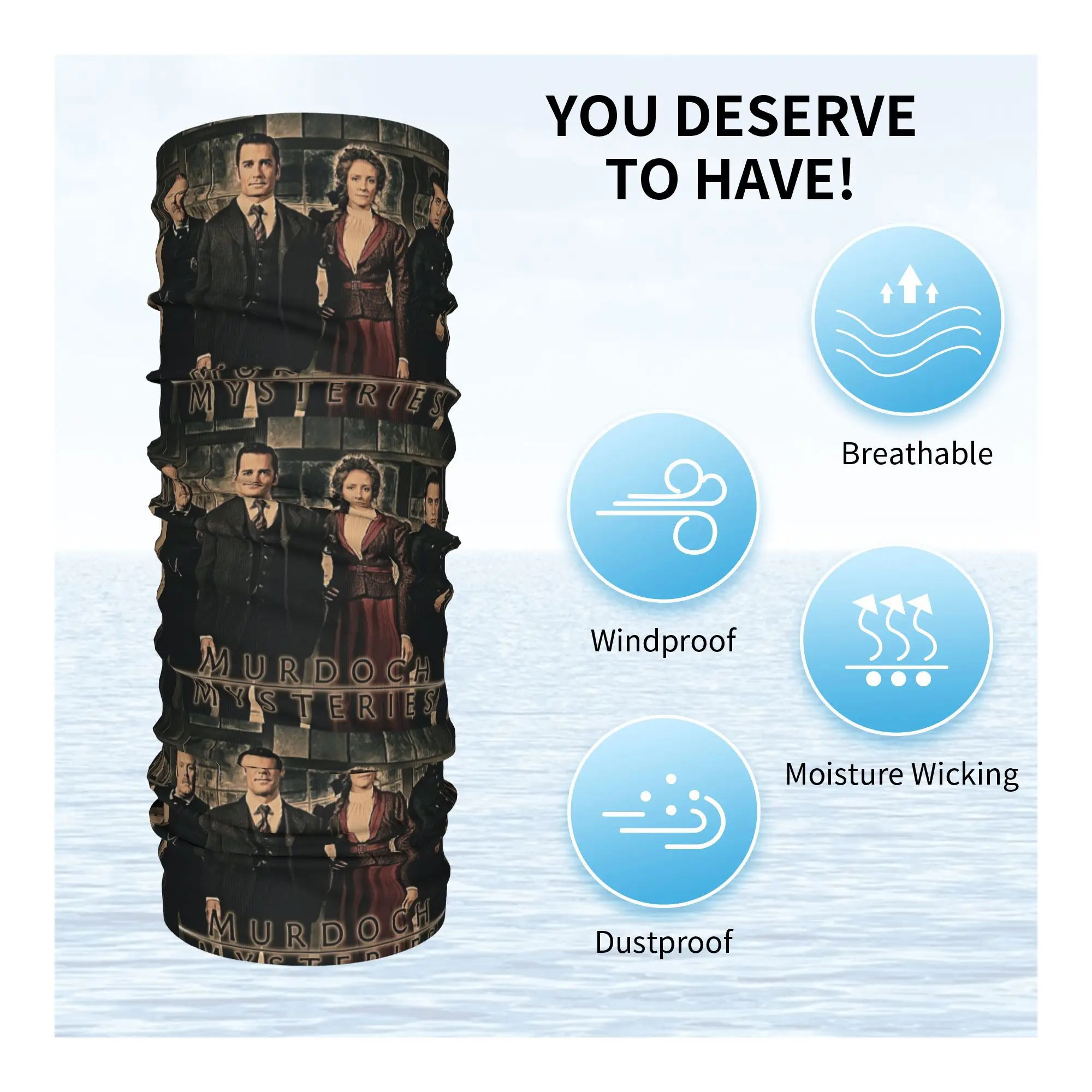 أسرار Murdoch درامي برين باندانا الرقبة الجراب مطبوعة وشاح سحري أغطية الرأس الدافئة الرياضة في الهواء الطلق للرجال النساء الكبار الشتاء