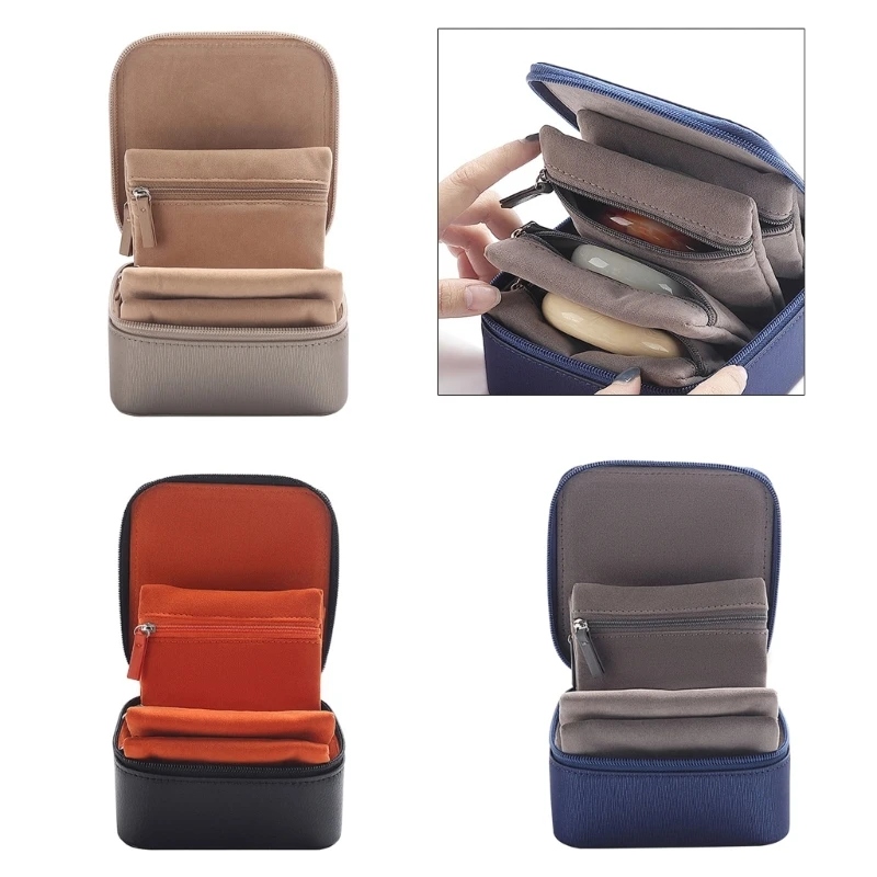 95AB แฟชั่นทนทานเรียงรายเครื่องประดับ Travel Friendly Storage Case พร้อมฮาร์ดแวร์ตกแต่งสำหรับอุปกรณ์เสริม