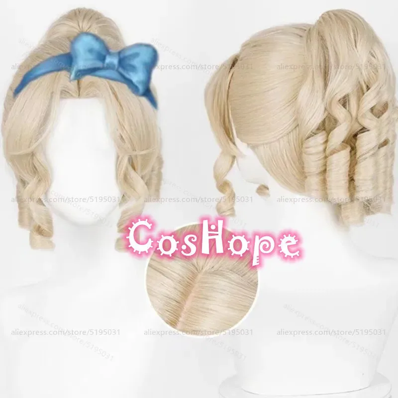 IDV Journalist 	 Alice DeRoss Cosplay Wig 30cm Light Blonde Wig Cosplay Anime Heat Resistant Synthetic Wigs Party Hair for Women