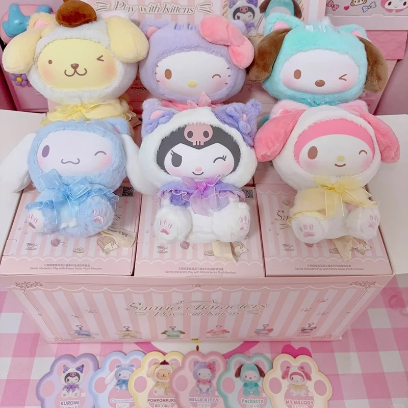 

Genuine Sanrio Cartoon Elf Rabbit /Kuromi School Life Series Blind Box Kuromi / Hello Kitty Vinyl Doll Children'S Toys