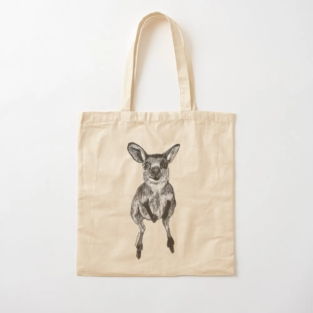 

Josephine the Baby Kangaroo Tote Bag Canvas shoulder bag great bag Large bags for women Cloth bags