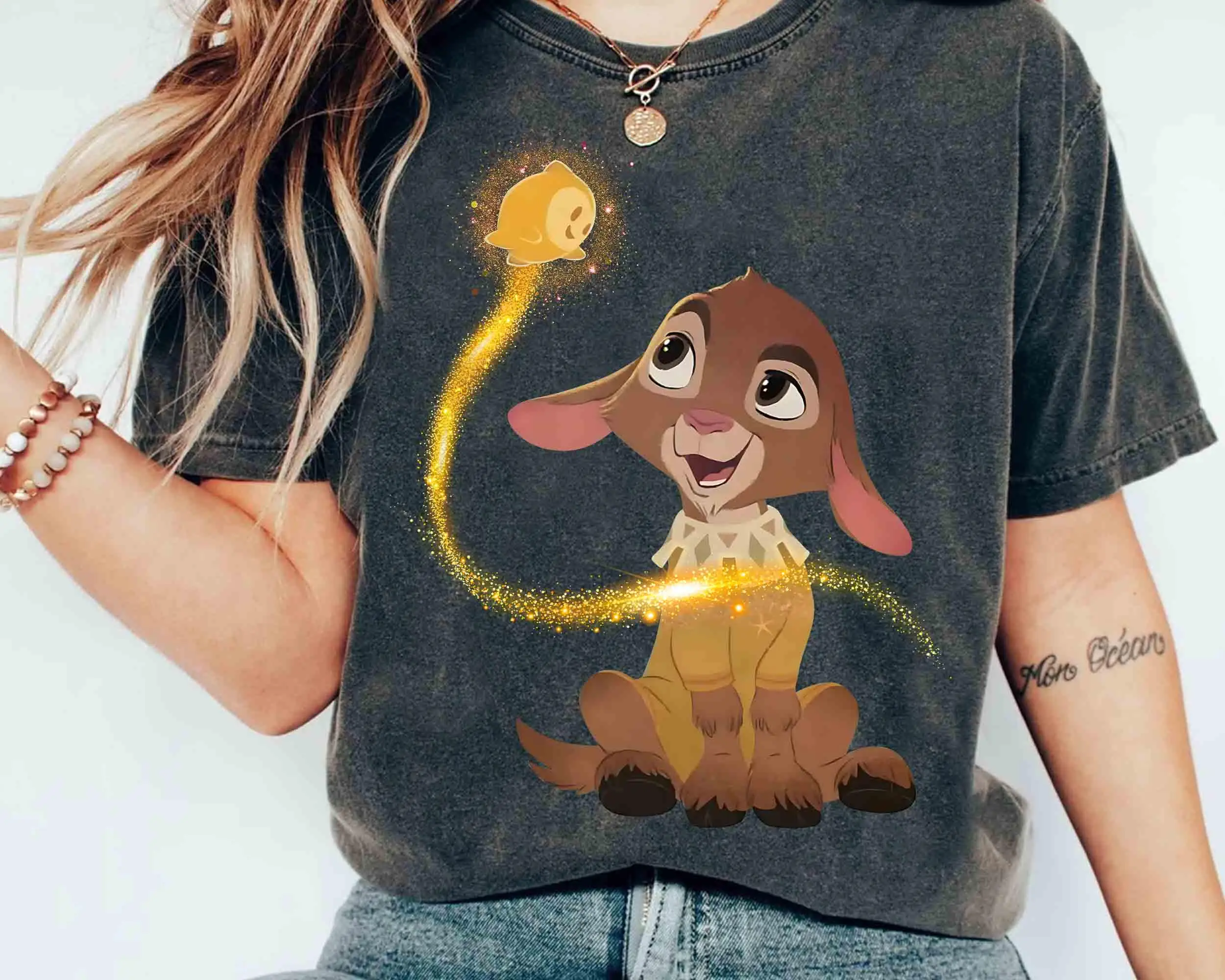 Linda camiseta de estrella de los deseos, camiseta del mismo estilo que la princesa Asha de la película de deseos de Disney, camiseta de regalo del mundo de Walt Disney