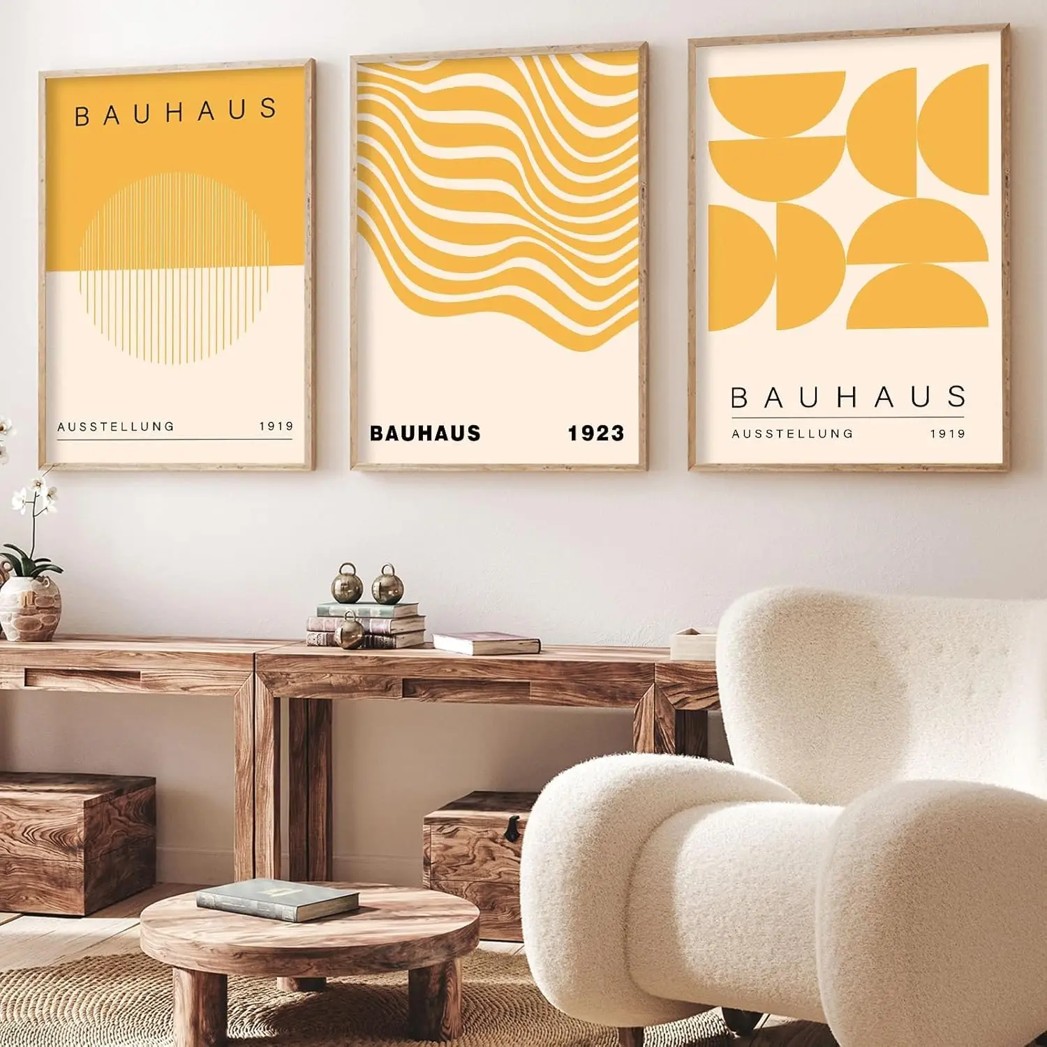 

3pcs Abstract Geometric Wall Art Package House Exhibition Canvas Poster Picture Wall, Modern Living Room Home Decoration Print