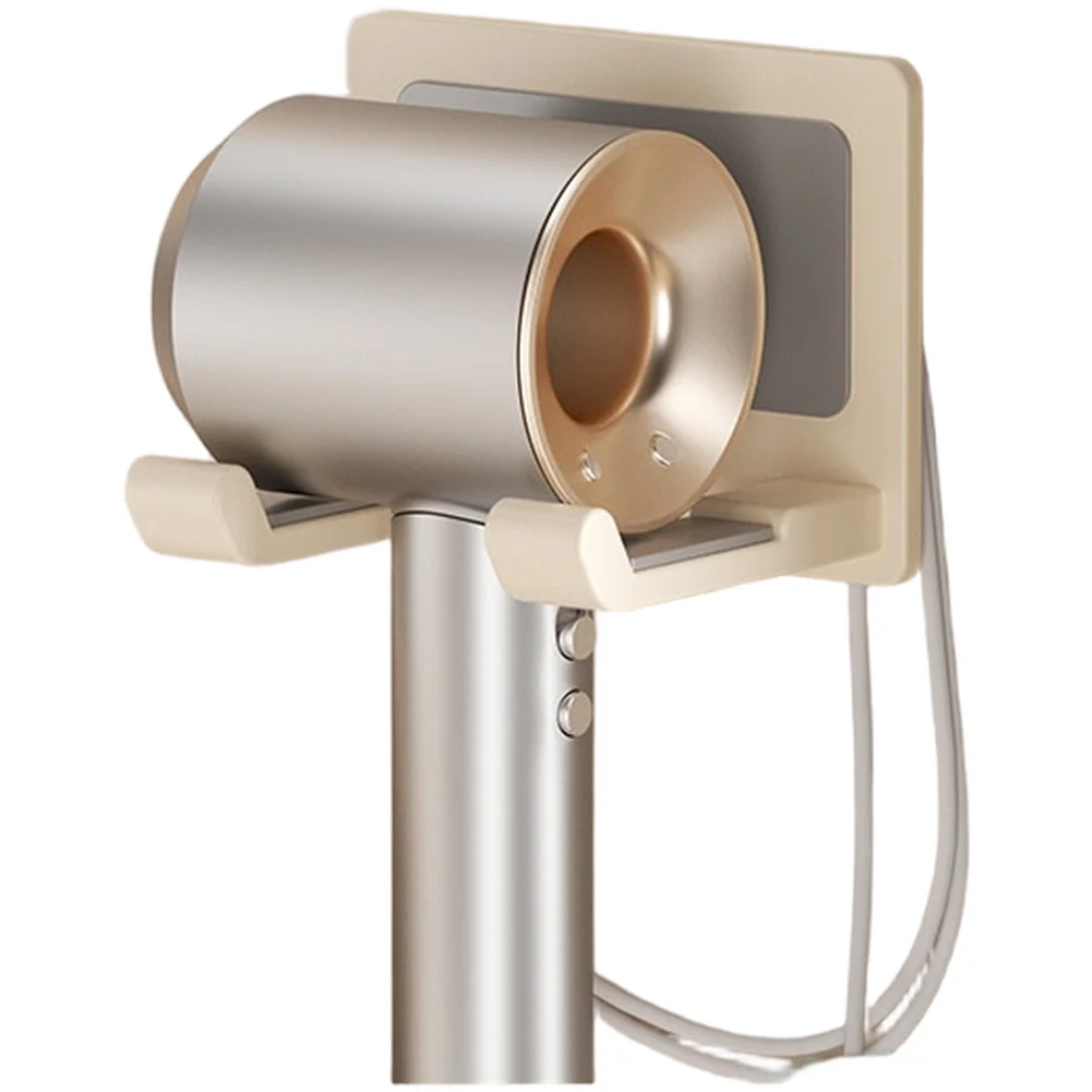 Wall Mounted Hair Dryer Holder Aluminum No Drill Installation Bathroom Organizer with Space Saving and Quick Release