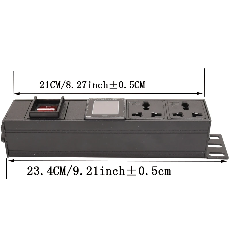 C14 Interface PDU Power Strip10A Universal output SOCKET  Network Cabinet Rack 1U Aluminum Alloy 2 way With ammeter