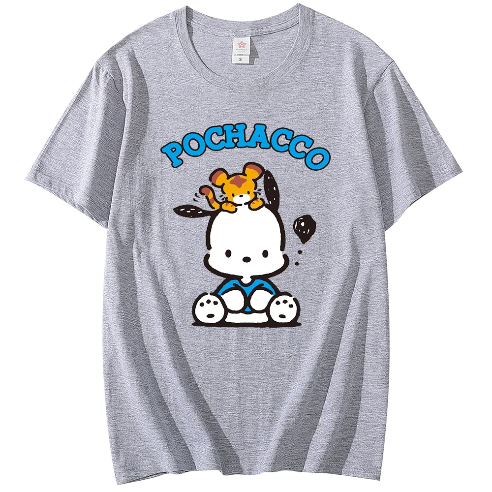 Sanrio Pochacco Men's and Women's printing T-shirt men and women casual street sports student couple T-shirt