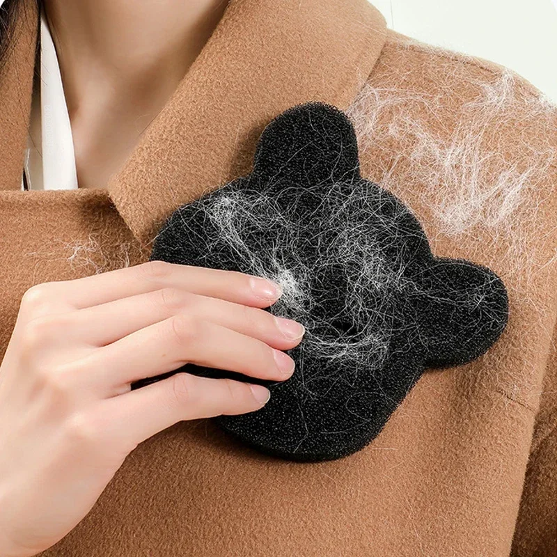 

2 /4 Sets Of Household Pet Hair Remover, Machine Washed Bear Sticky Sponge, Reusable, Suitable For Washing Machine, Dryer, Black
