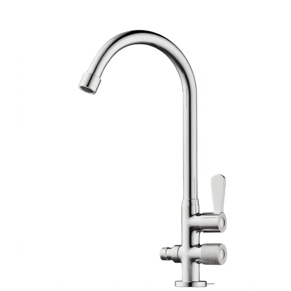 Outdoor Faucet Dual Spigot Garden Water Tap Extended Thread For Mubin Yard Balcony Wall Mounted Irrigation Watering Spigot