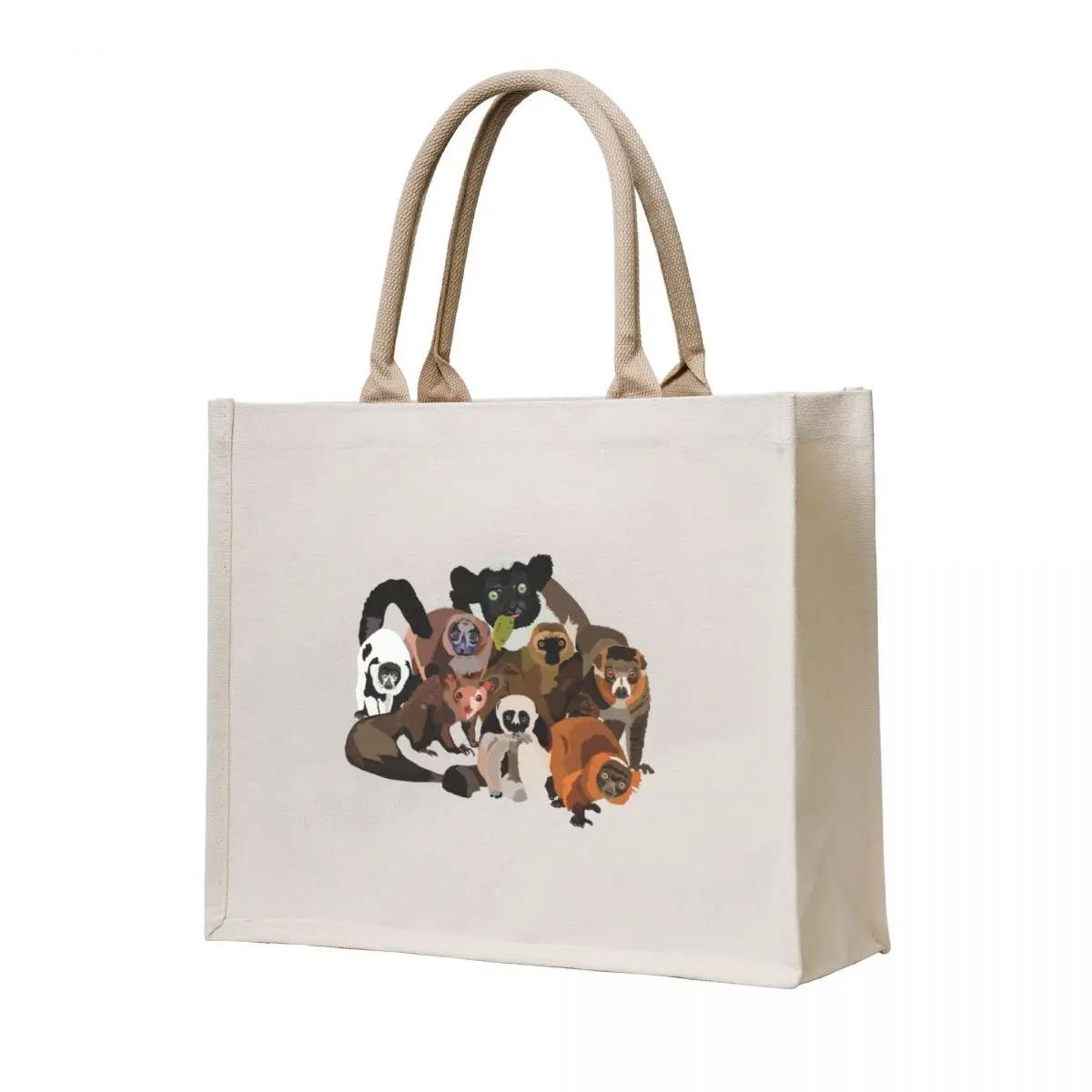 

L is for Lemur Tote Bag Handbags women foldable reusable bag Eco bag
